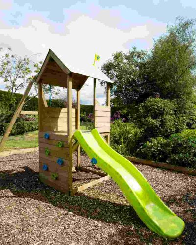 playground with wood chips as ground cover as part of Sustainable Wood Practices